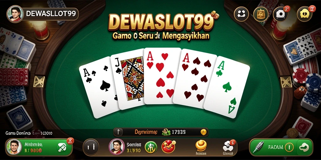 Screenshot gameplay DEWASLOT99 yang menunjukkan keseruan bermain Domino.