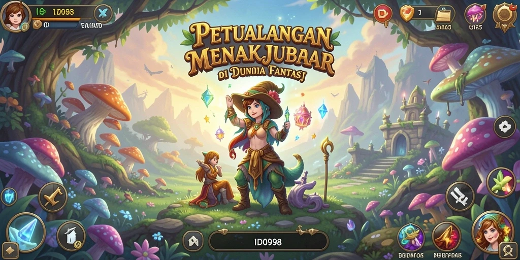 Tampilan gameplay mendebarkan dalam ID098 yang menunjukkan petualangan karakter.