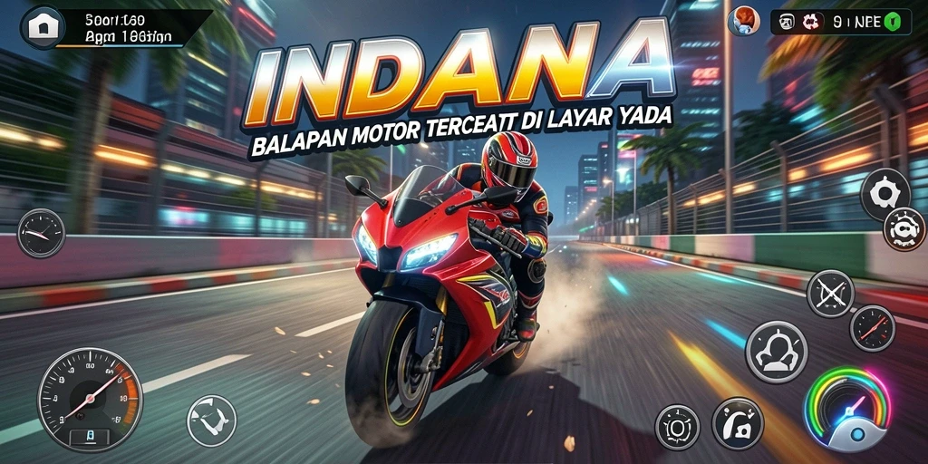Gameplay mendebarkan dalam balapan motor yang intens.