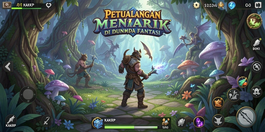 Screenshot KAKRP menampilkan karakter utama dalam misi mengatasi rintangan.