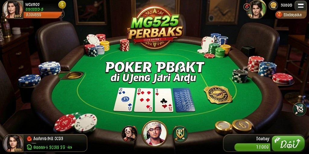 Tampilan gameplay poker yang seru dan interaktif di MG525.