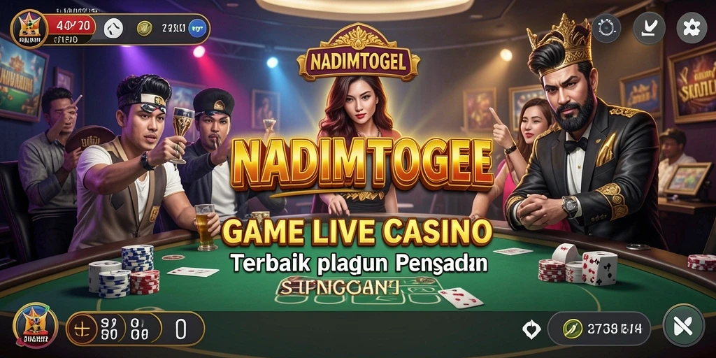 Screenshot menunjukkan dealer profesional dalam permainan Live Casino yang menarik.