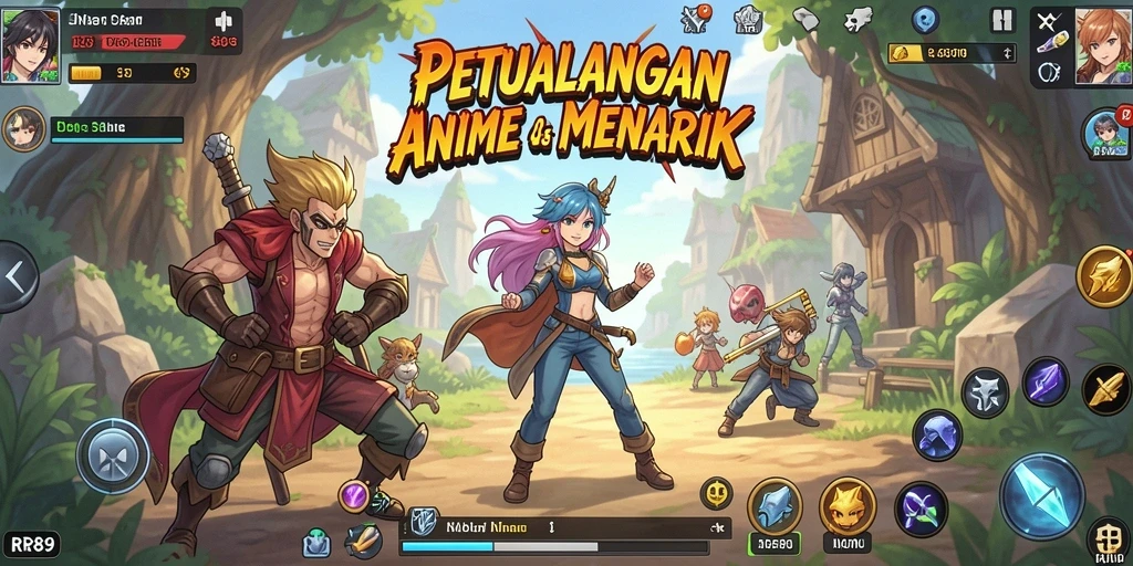 Gameplay RR89 yang penuh warna dan karakter ikonik dari Anime.