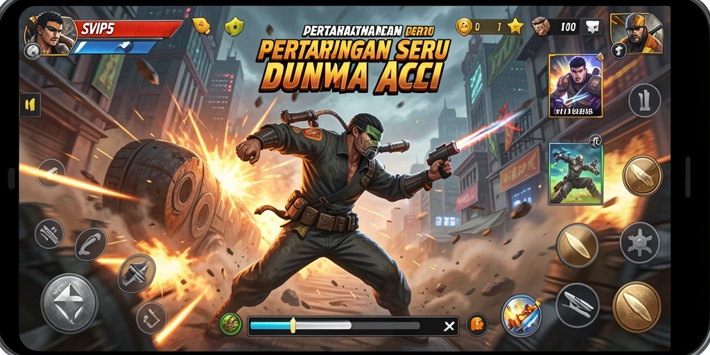 Tangkapan layar gameplay SVIP5 menampilkan pertempuran seru dan dinamis.