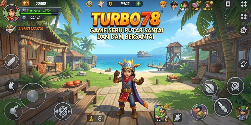 Screenshot TURBO78 menampilkan gameplay yang seru dan penuh warna.