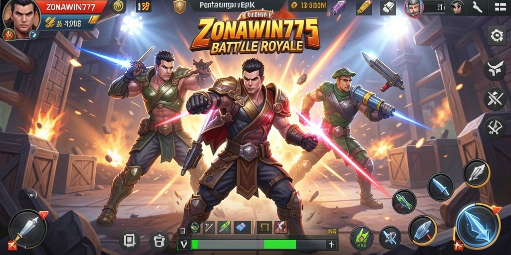 Screenshot ZONAWIN777 menunjukkan aksi pertempuran yang mendebarkan.